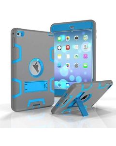 ipad Mini 4 Case and Mini 5 Case 2019, Shock-Absorption High Impact Resistant Armor Defender Protective Cover Case with Kickstand Feature for ipad Mini 4 and ipad Mini 5 7.9" 2019 Case (Gray/Blue)
