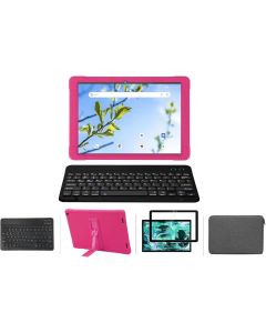 (4 in 1) Onn. 10.4 inch / 10.4 Tablet Pro Screen Protector and Keyboard Case, Screen Protector and Case for Onn Tablet Pro 10.4 inch (2023 Model) (Rose Red)