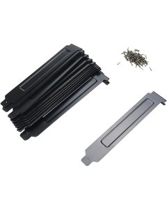 Crapyt Slot Cover Computer Case Cover PCI 20 PCS Metal Blanking Plate Black Panel Computer Case Cover Replacement Repair Hardware DIY 121.9cm/4.72"0.75"(LW) Thickness:0.5mm/0.02"