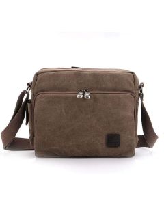Travel Canvas Small Messenger Bag Tablet Sleeve Case Multifunctional Shoulder Bags Purse Handbag for Apple iPad Air/Fire HD 10/ Lenevo Tab 4 / Galaxy Tab A 10.1/ S5e /Android Tablet 10 Inch (Coffee)