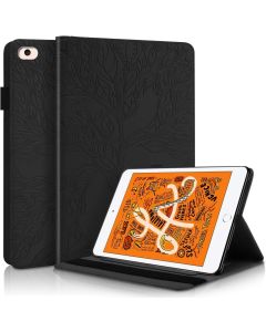 Pefcase iPad Mini 5 Case, iPad Mini 1/2/3/4/5th Generation Cover, Multi-Angle Viewing Folio Smart PU Leather Cover with Auto Sleep/Wake for Apple iPad Mini 7.9 inch Life Tree - Black