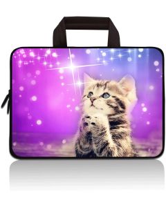 HAPLIVES Universal 7 ~ 9 inch Kids Tablet Portable Neoprene Zipper Carrying Sleeve Case Bag Fits 7" 8" 8.5" 8.9" 9" iPad Mini 5 4 3 2 1, Galaxy Tab A 8.0 (Cute Cat)