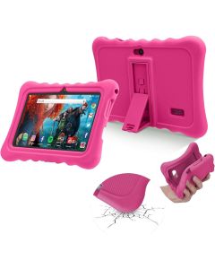 Tablet Case for 7 inch, Anti-Slip Soft Silicone Back Cover Case, Protective Thick Silicone, Shock Proof, Adjustable Back Clip, Light Weight