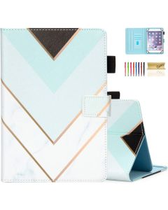 Casii Case Compatible for 6.5-7.5 inch Tablet, Ultra Slim Protective PU Leather Magnetic Folio Stand Cover for Galaxy Tab E 7.0/ Tab A 7.0/ Fi re 7.0/ Huawei Mediapad T3 7.0 (Green Glitter Marble)