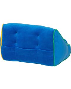 ThinkingGifts Cozy Resting Mini Couch - Blue with Yellow Outline