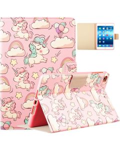 Logee Case for iPad Mini 1/2/3/4/5,PU Leather Cartoon Animal Cute Design Stand Wallet Folio Soft Smart Cover,Kawaii Fashion Cool Protective Flip Cases for Kids Teens Girls(Mini1/2/3/4/5
