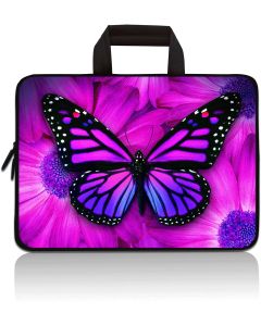 RUYIDAY Universal 7-9 Inch Kids Tablet Sleeve, Portable Neoprene Carrying Case Bag Fits 7" 8" 8.5" 8.9" 9" Apple iPad Mini, Samsung Galaxy Tab, Google, HP, Acer, ASUS (Purple Butterfly)
